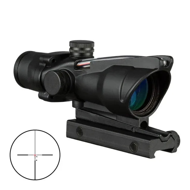 4x32 Tactical Riflescope – Green/Red Fiber Optic Reticle Sight