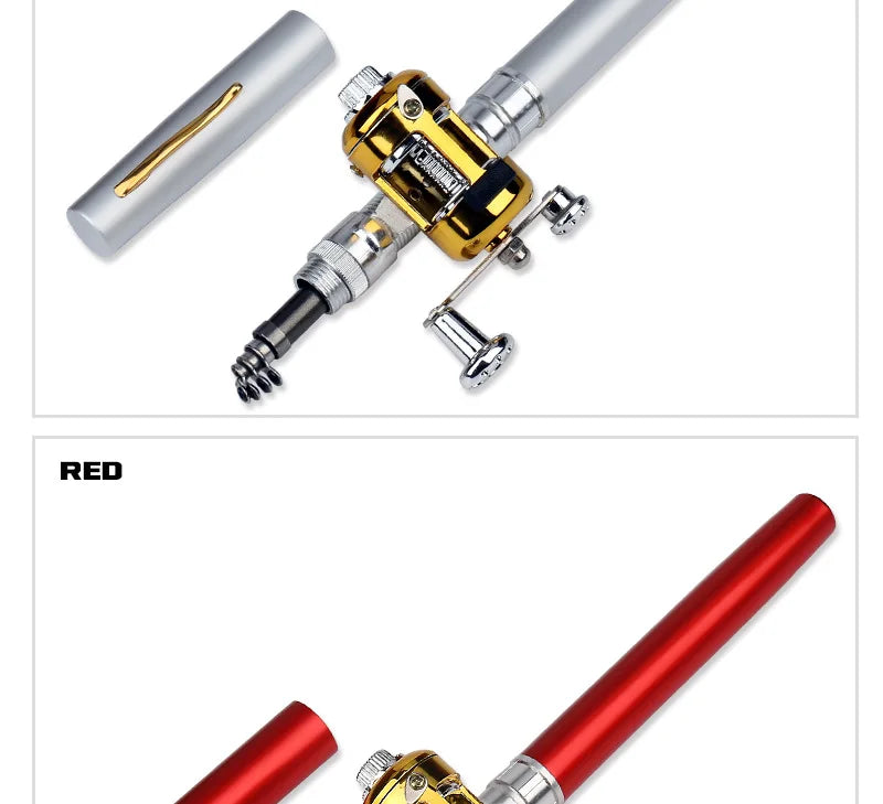 Mini Telescopic Pen Fishing Rod and Reel Combo Set