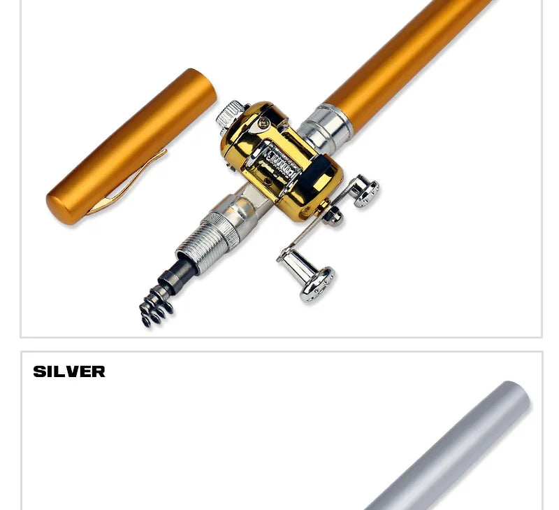 Mini Telescopic Pen Fishing Rod and Reel Combo Set