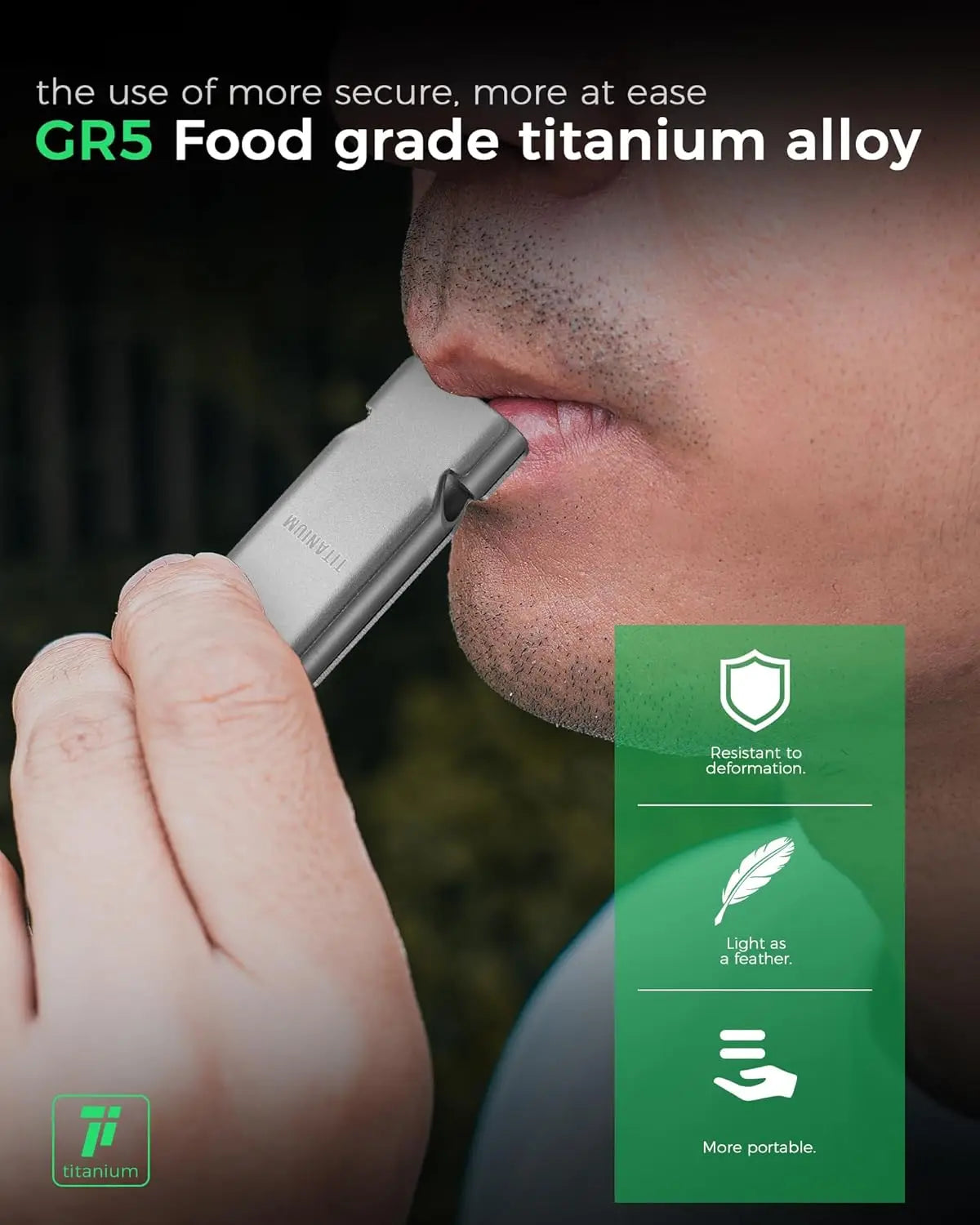 Titanium Emergency Survival Safety Whistle