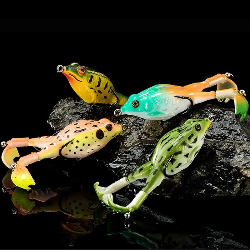 Soft Frog Topwater Lure – Double Propeller Legs for Bass & Pike