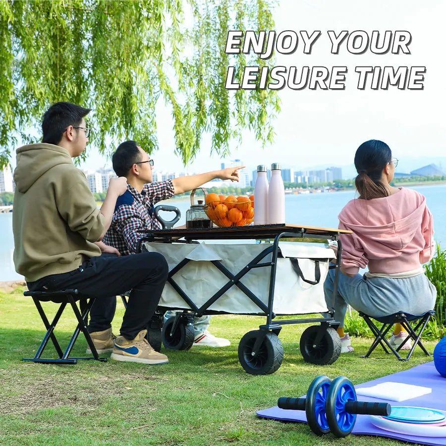 Collapsible Folding Utility Wagon – Heavy-Duty Outdoor Cart