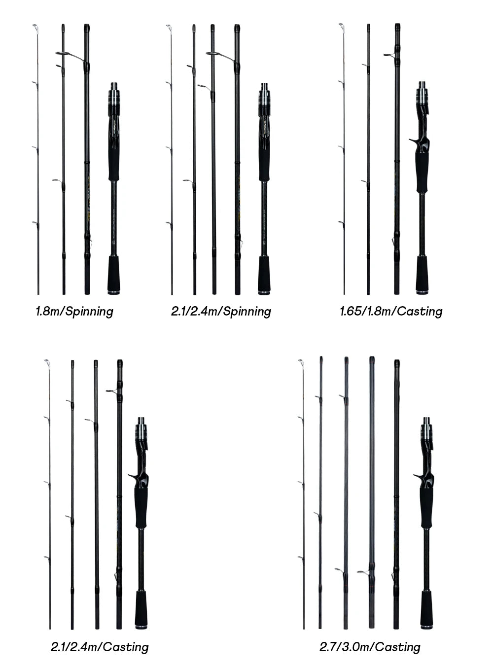 MAXIMUS Carbon Lure Fishing Rod – 1.8m–3.0m Travel Spinning/Casting