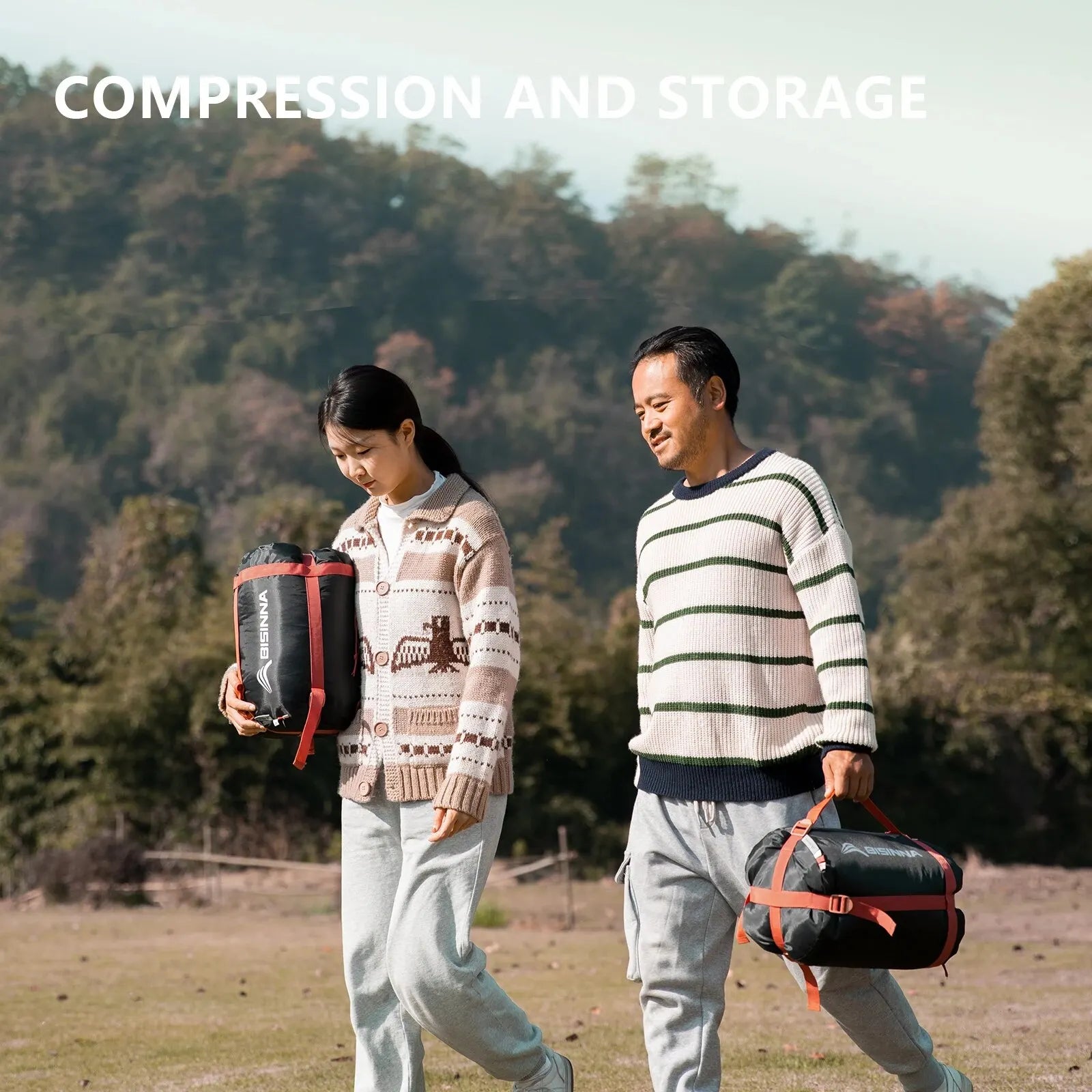 BISINNA 3-Season Camping Sleeping Bag – Lightweight & Extra Long