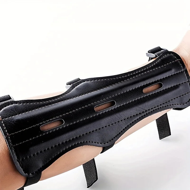 Leather Archery Arm Guard – Adjustable Forearm Protector