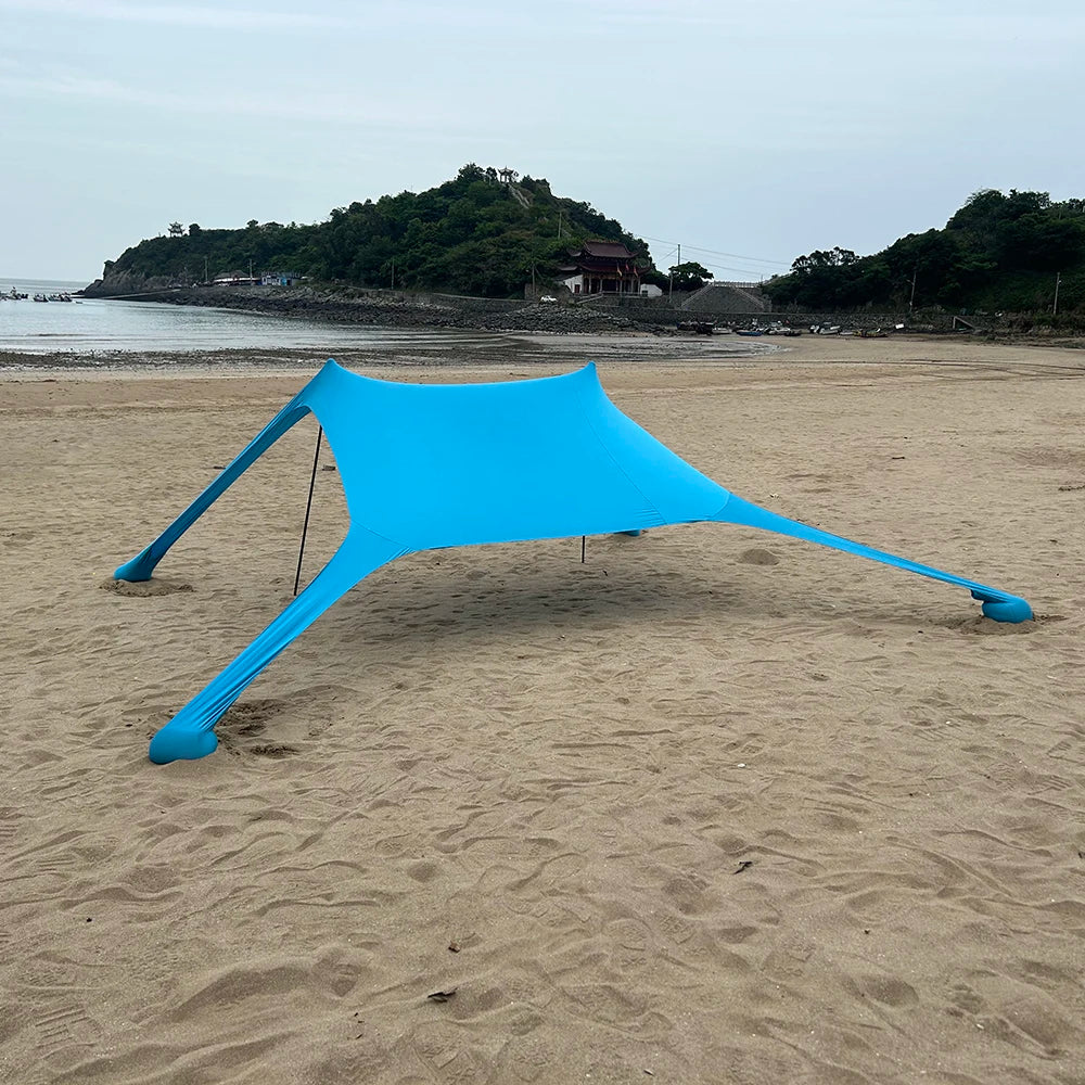 Portable Beach Tent Sun Shelter – UPF50+ Windproof Family Canopy