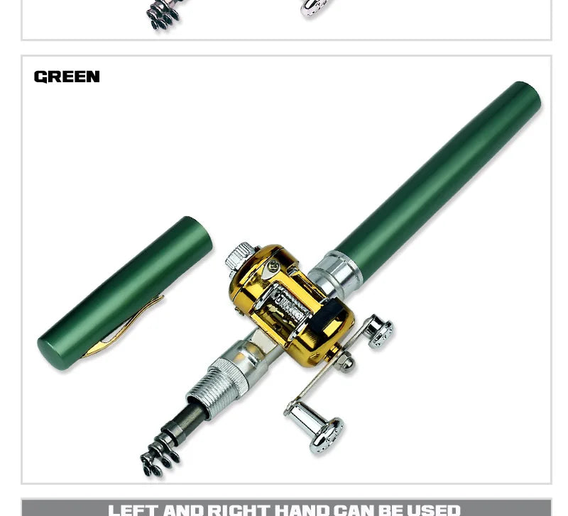 Mini Telescopic Pen Fishing Rod and Reel Combo Set