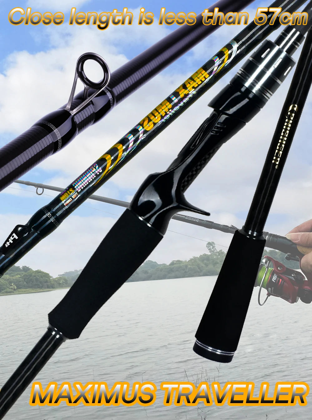 MAXIMUS Carbon Lure Fishing Rod – 1.8m–3.0m Travel Spinning/Casting