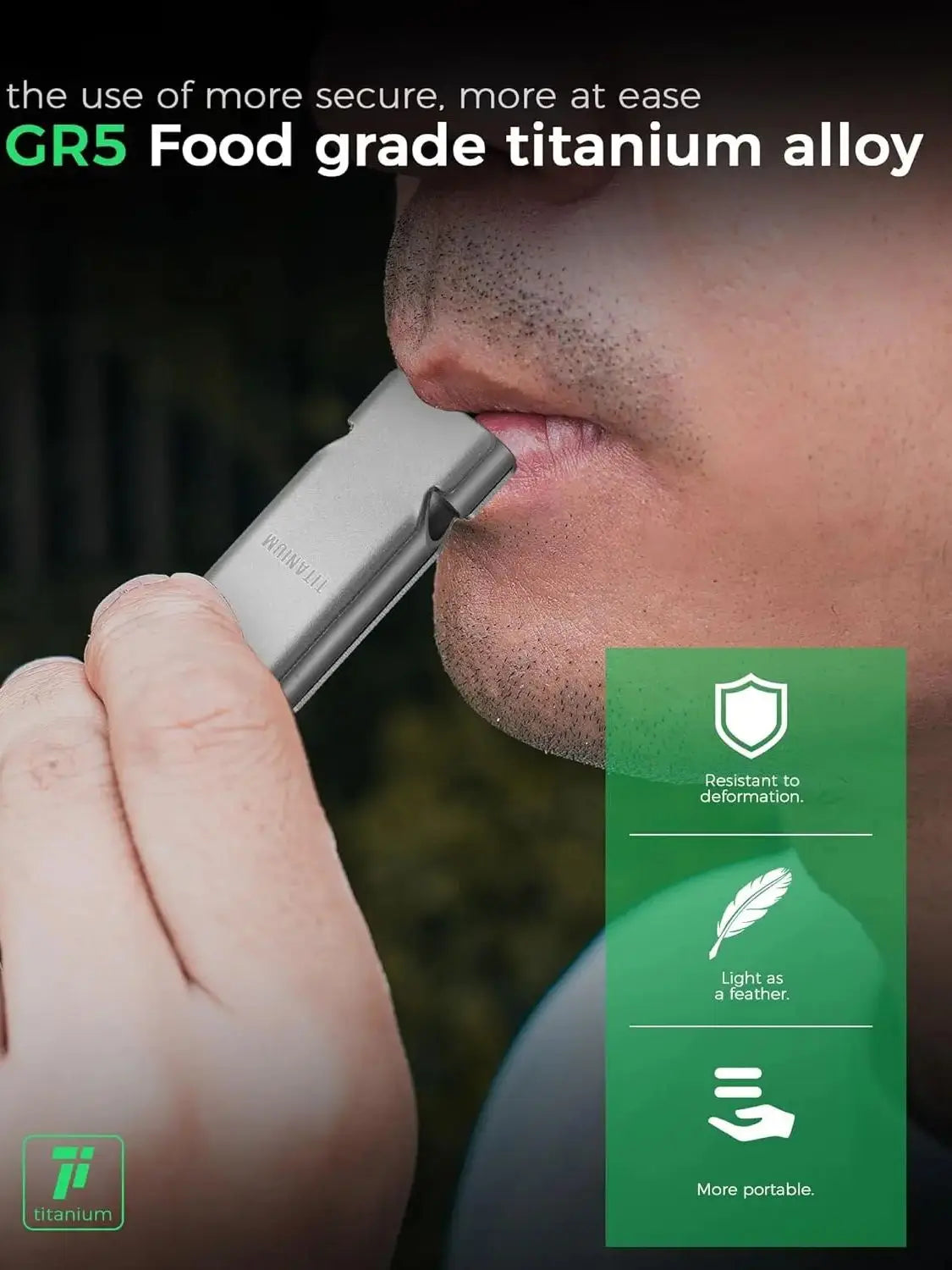 Titanium Survival Whistle – 120–130dB Emergency Safety Tool