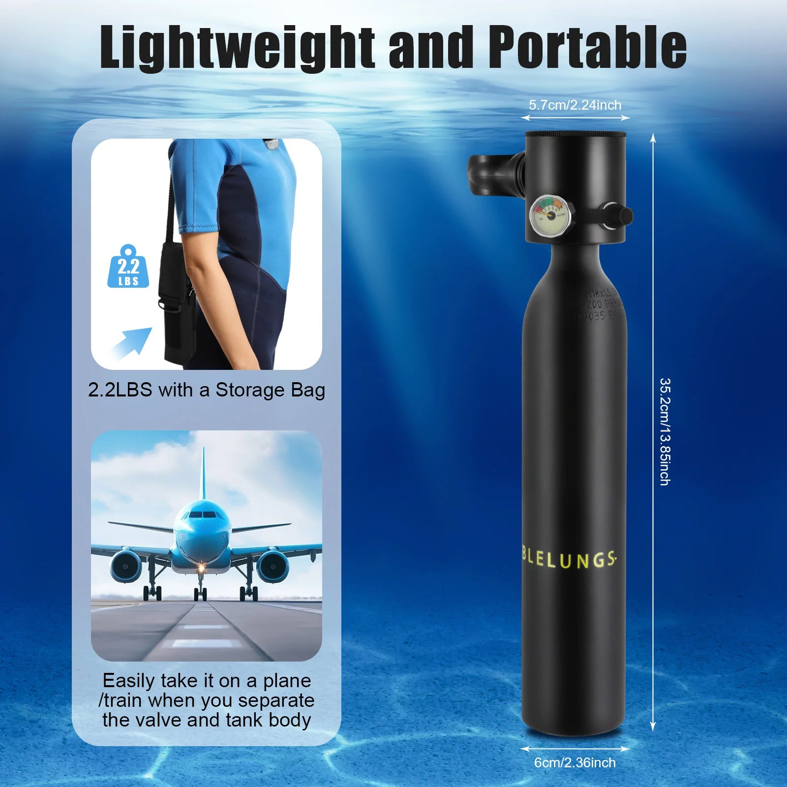 0.5L Mini Scuba Tank for Underwater Breathing