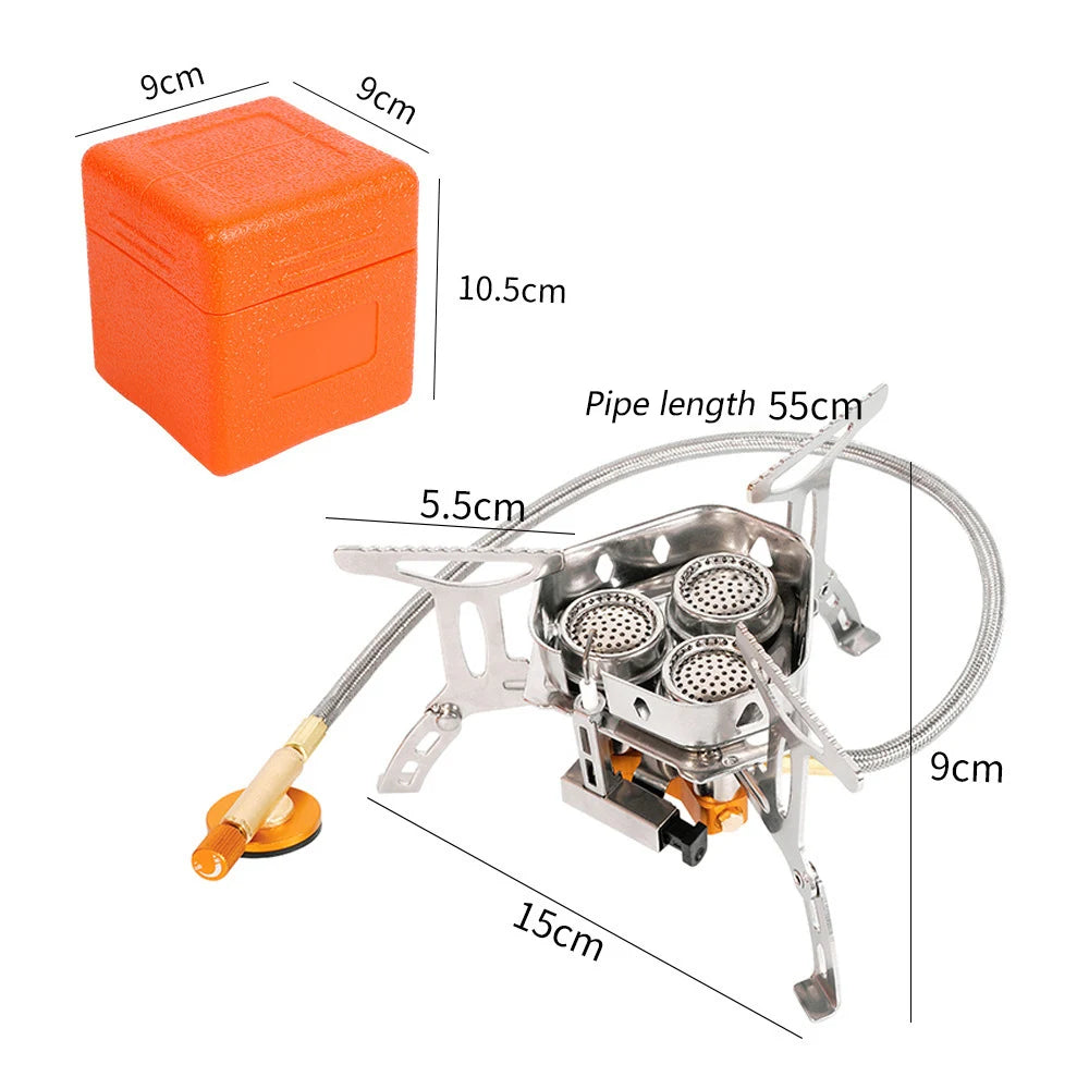 3-Head Folding Gas Stove – 5800W Camping Burner