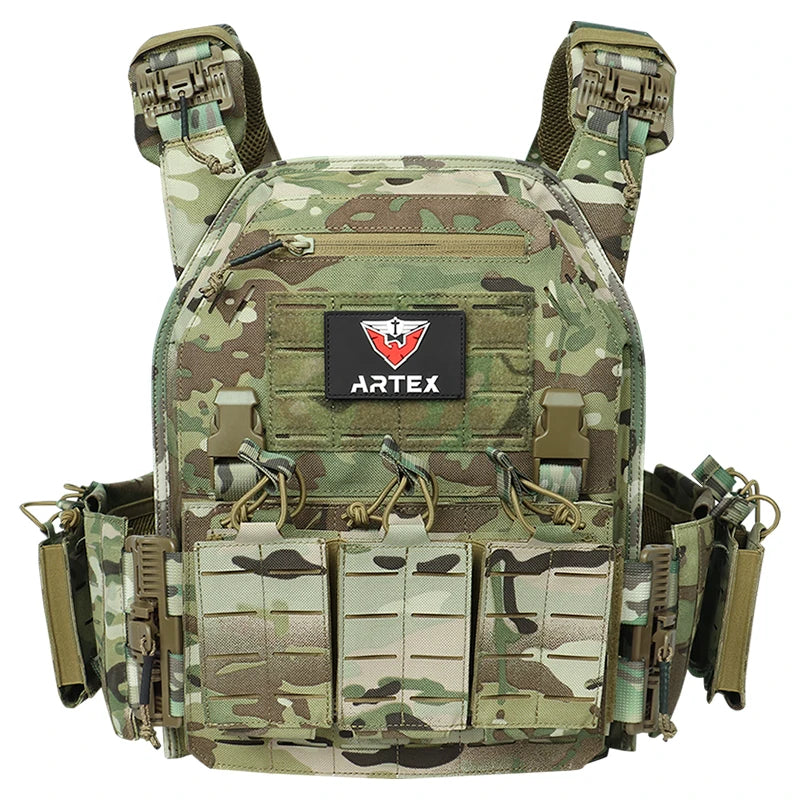 Ranger Green Tactical Plate Carrier Vest – MOLLE & Quick-Release