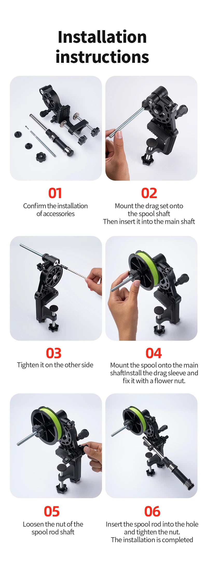 LINNHUE Fishing Line Winder – Lightweight Spooler for Spinning & Baitcasting Reels