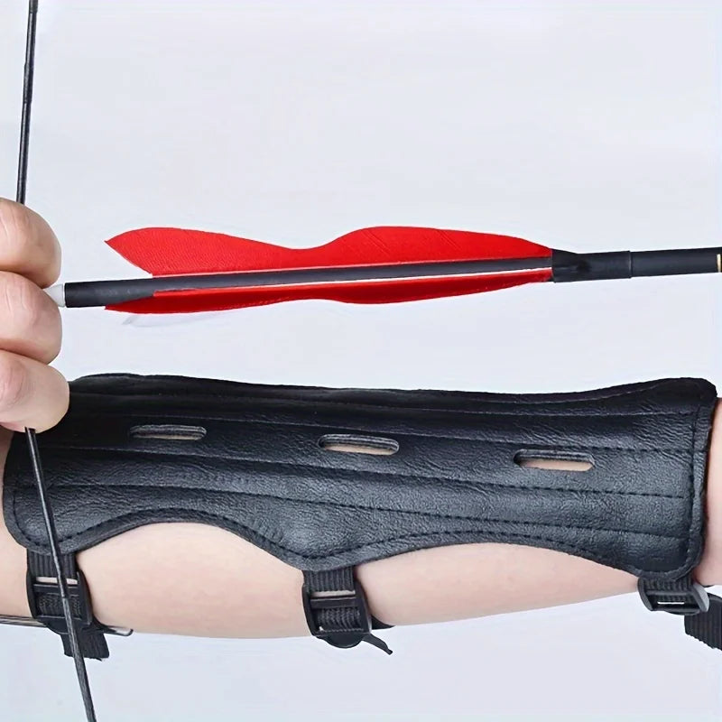 Leather Archery Arm Guard – Adjustable Forearm Protector