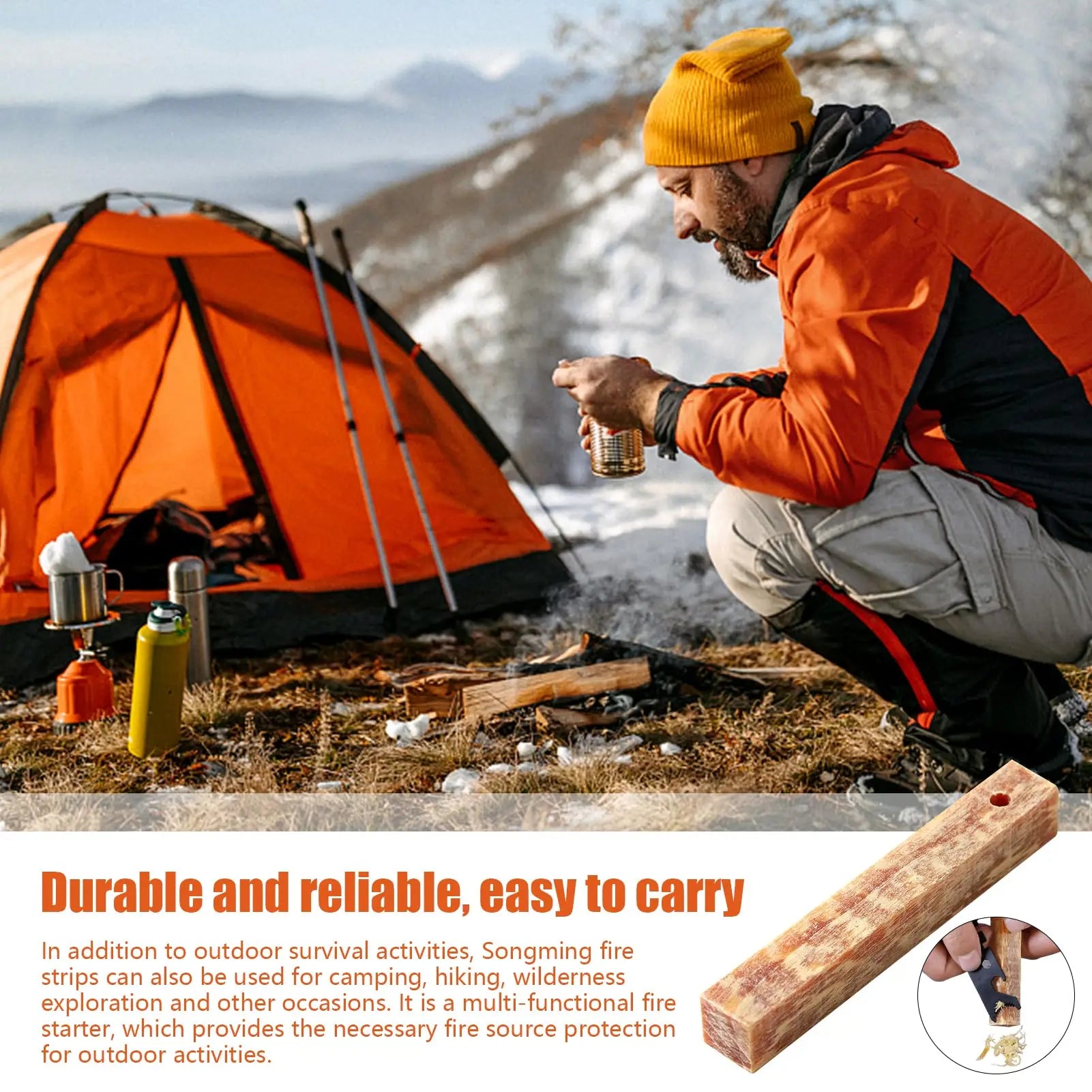 Rafford 2Pcs Natural Pine Fire Starter Matches