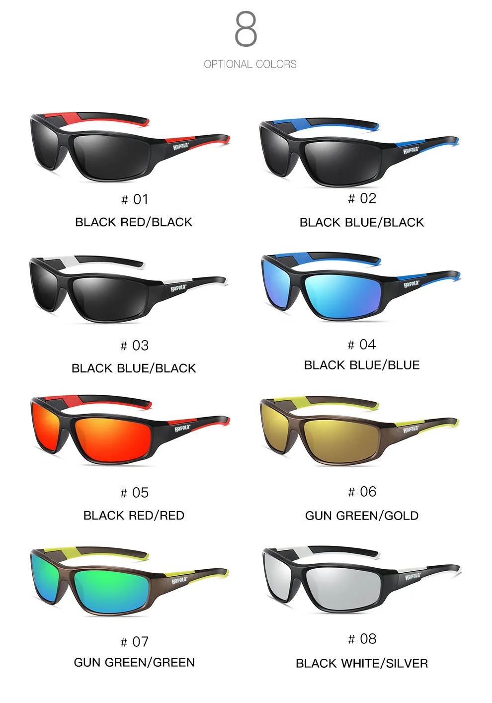 Rapala Polarized Fishing Sunglasses – UV Protection with Case