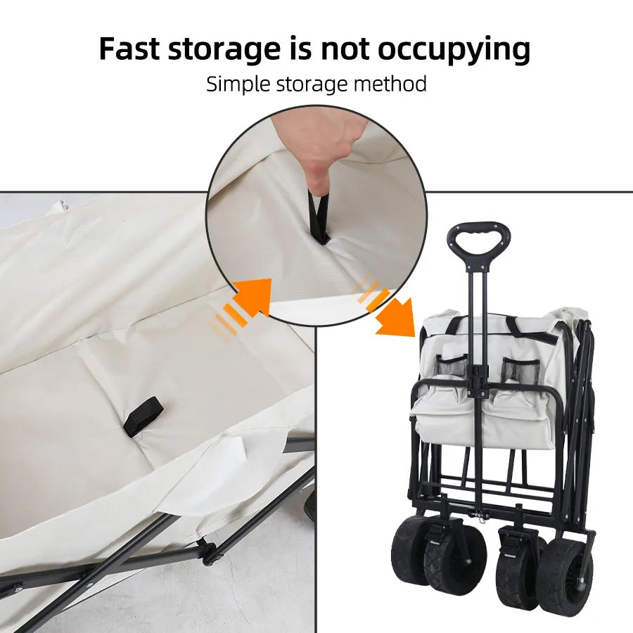 Collapsible Folding Utility Wagon – Heavy-Duty Outdoor Cart