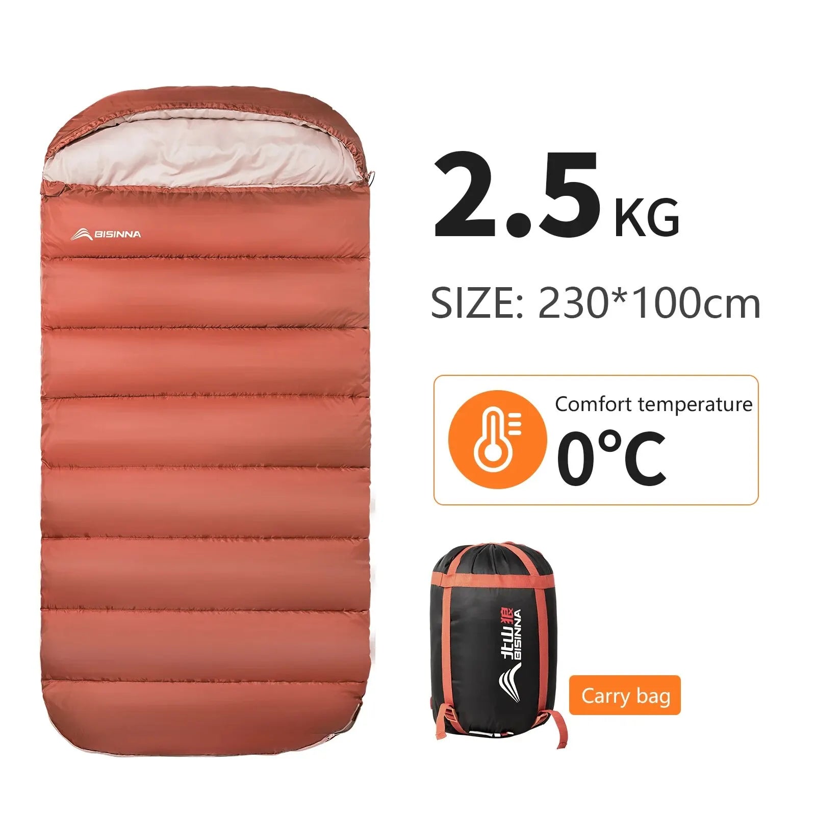 BISINNA 3-Season Camping Sleeping Bag – Lightweight & Extra Long
