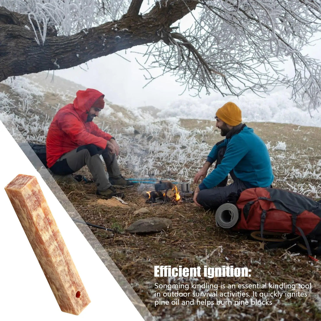 Rafford 2Pcs Natural Pine Fire Starter Matches
