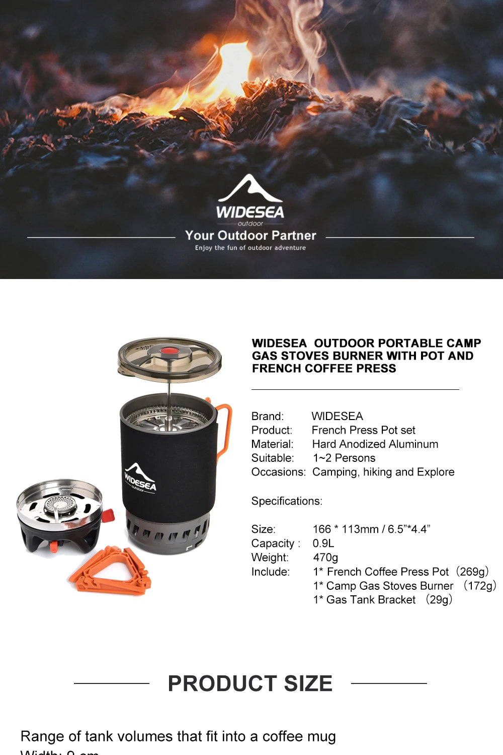 Widesea Camping Cooking System – Stove, Pot & Cookware Set