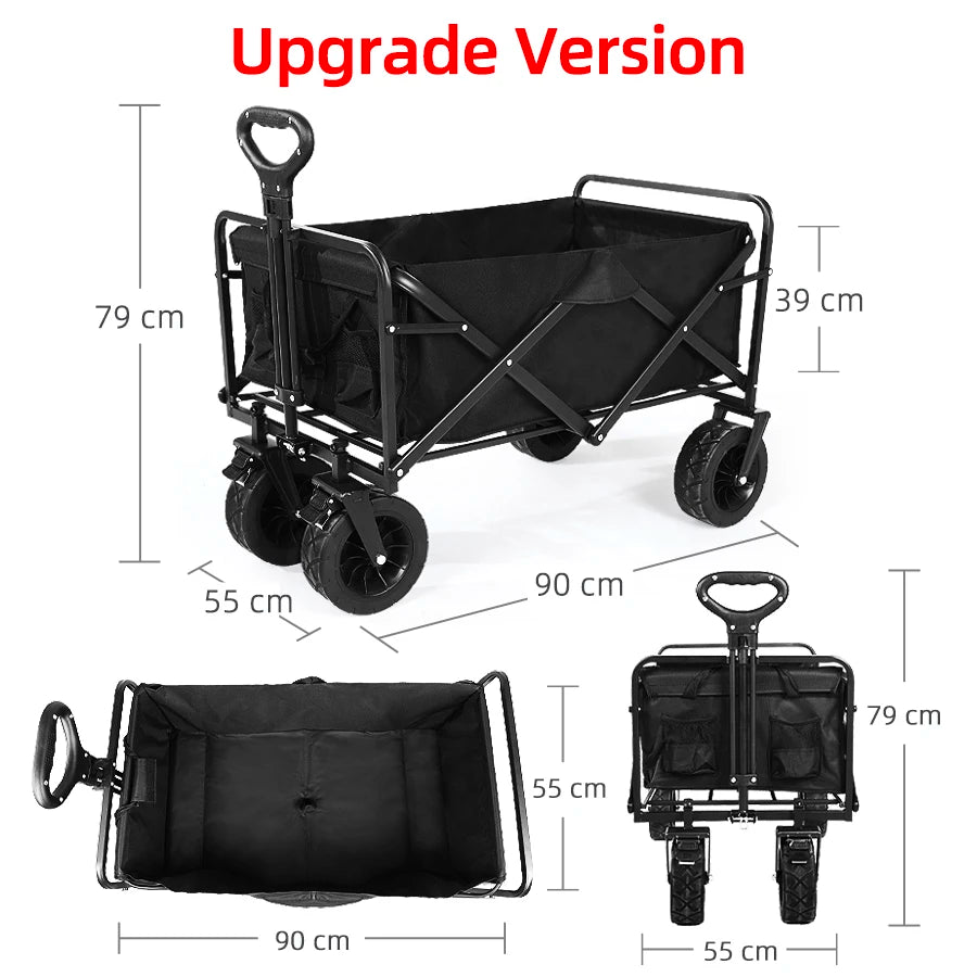 Collapsible Folding Utility Wagon – Heavy-Duty Outdoor Cart