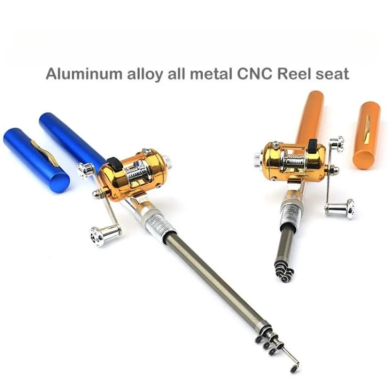 Mini Telescopic Pen Fishing Rod and Reel Combo Set