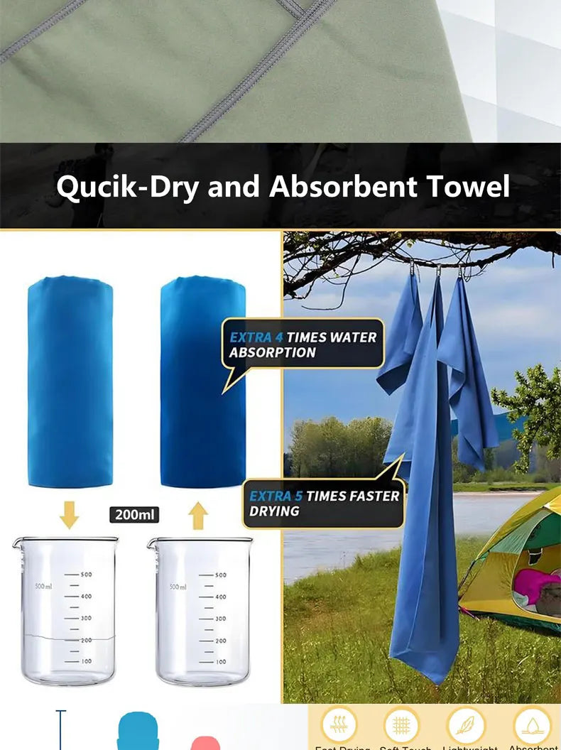 Quick-Dry Microfiber Towel – 40x80cm Lightweight Travel & Sports Towel