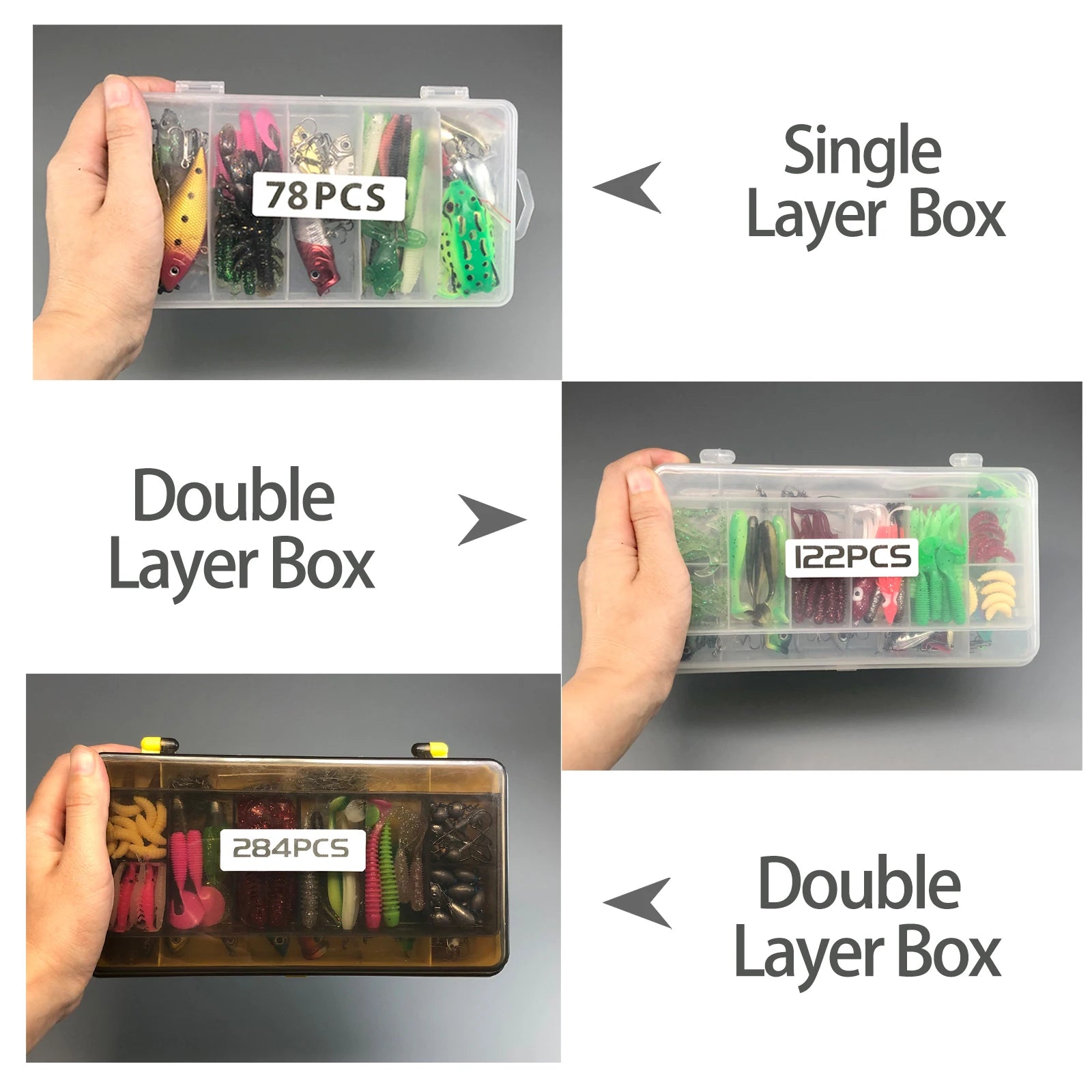 Fishing Lures Kit – 78/122/284PCS Tackle Set