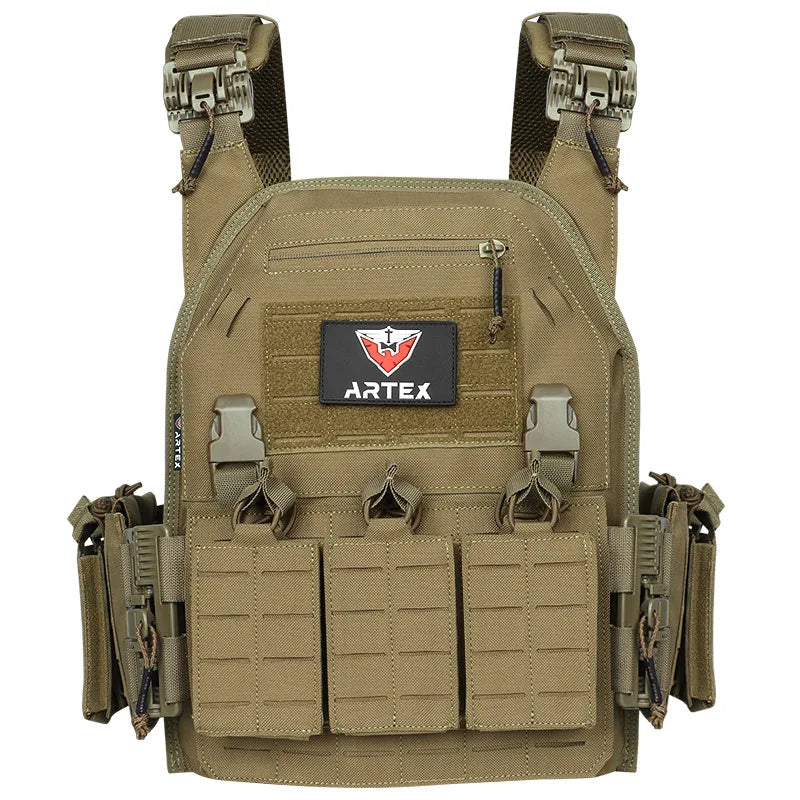 Ranger Green Tactical Plate Carrier Vest – MOLLE & Quick-Release
