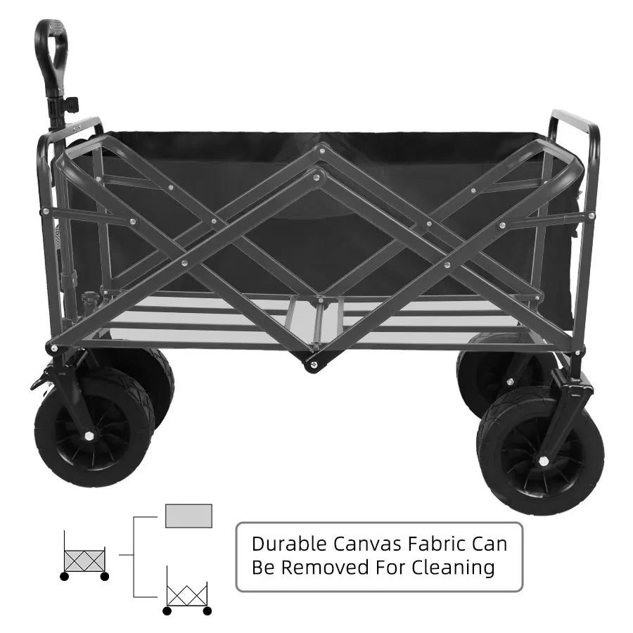 Collapsible Folding Utility Wagon – Heavy-Duty Outdoor Cart