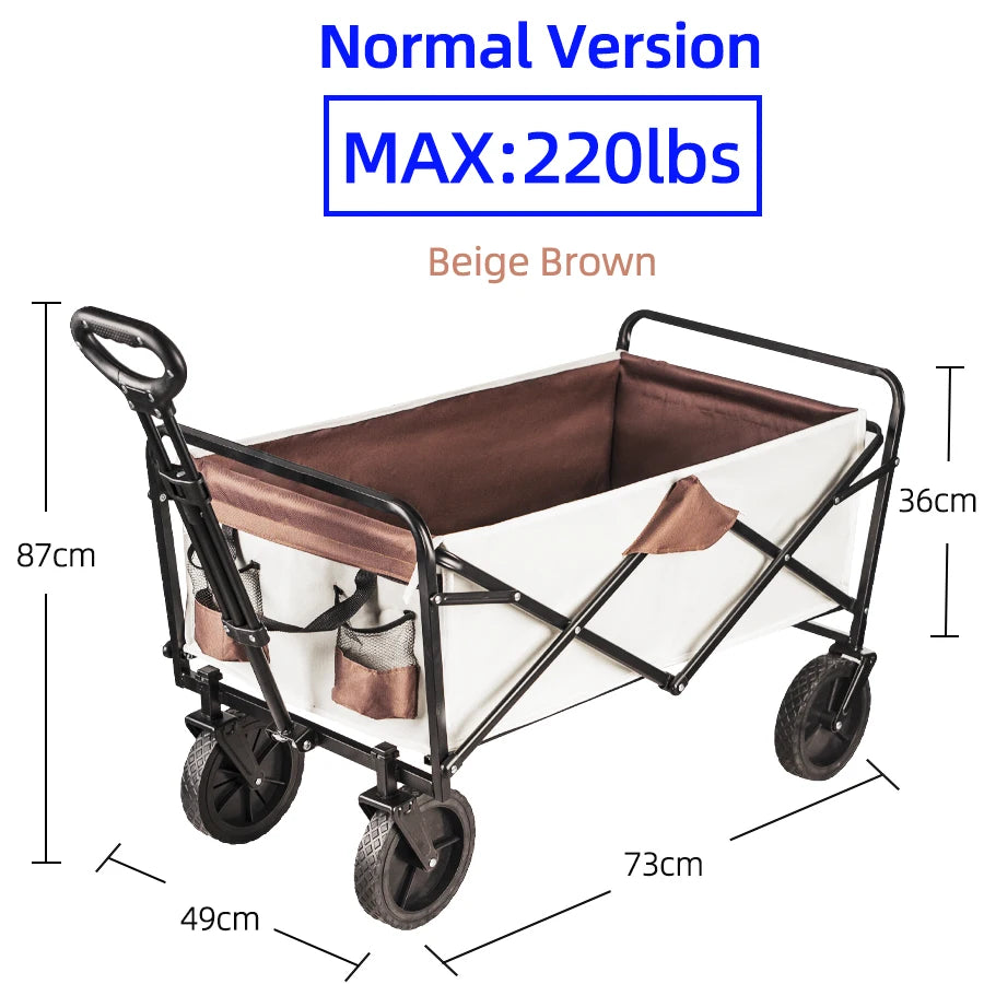 Collapsible Folding Utility Wagon – Heavy-Duty Outdoor Cart