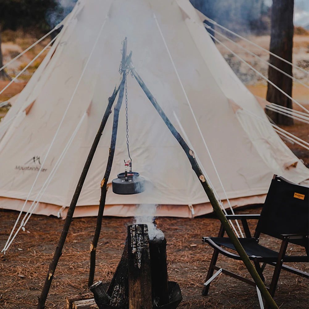 Camping Chain Hanger with Leather Bag – Adjustable Tripod Mount