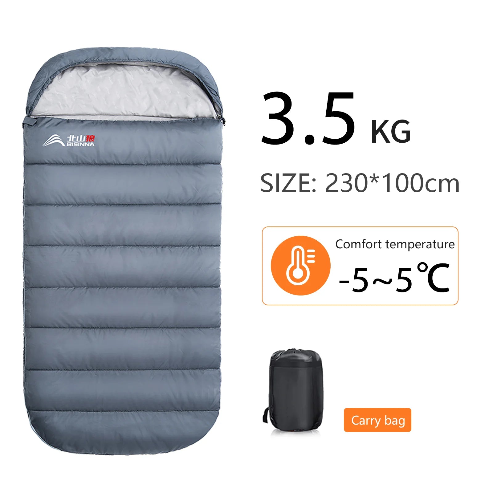 BISINNA 3-Season Camping Sleeping Bag – Lightweight & Extra Long