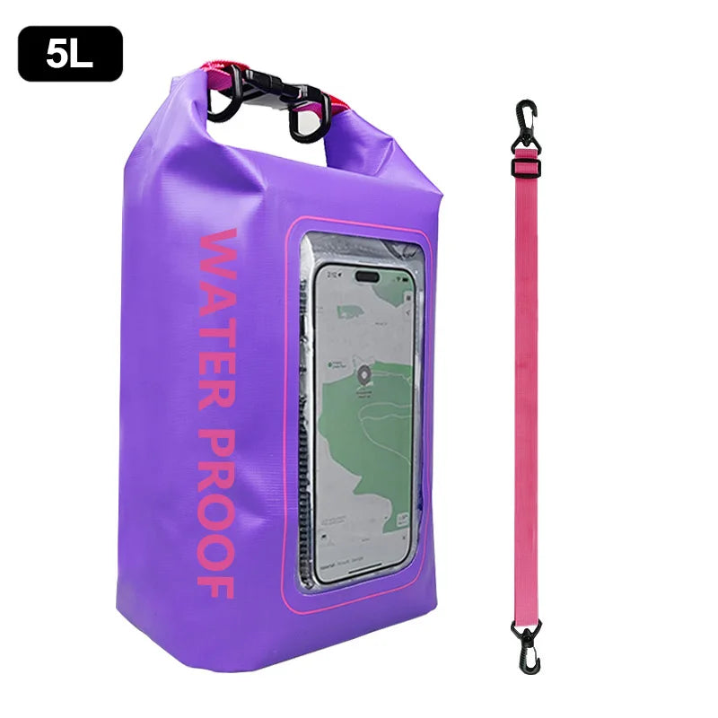 Waterproof Dry Bag with Touchscreen – 2L/5L for Outdoor Sports