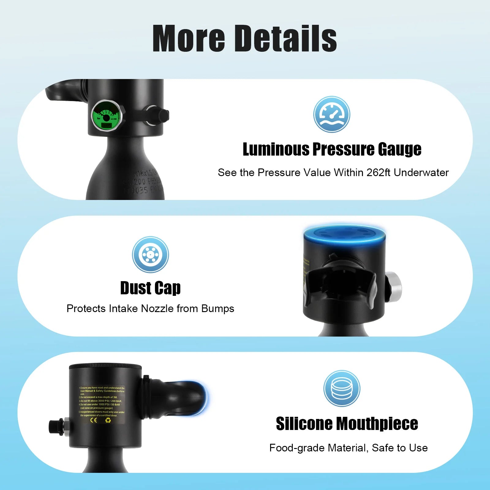 0.5L Mini Scuba Tank for Underwater Breathing