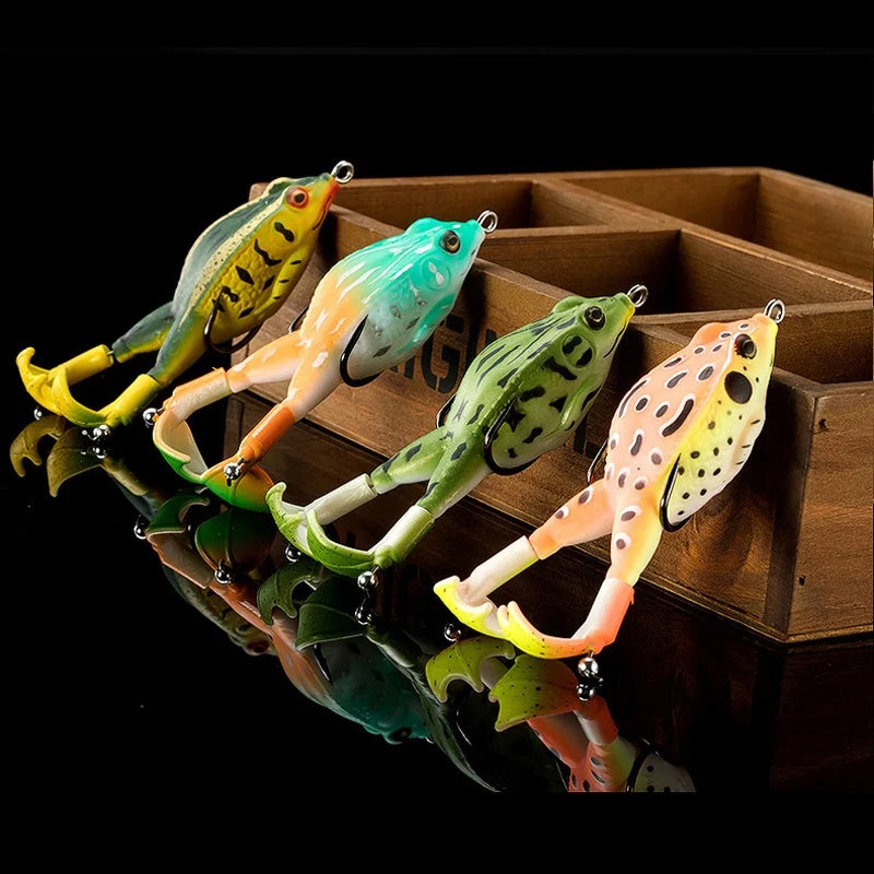 Soft Frog Topwater Lure – Double Propeller Legs for Bass & Pike