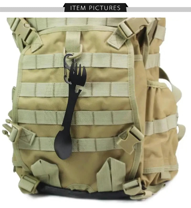 5-in-1 Outdoor Survival Tool – Fork, Knife, Spoon & Opener