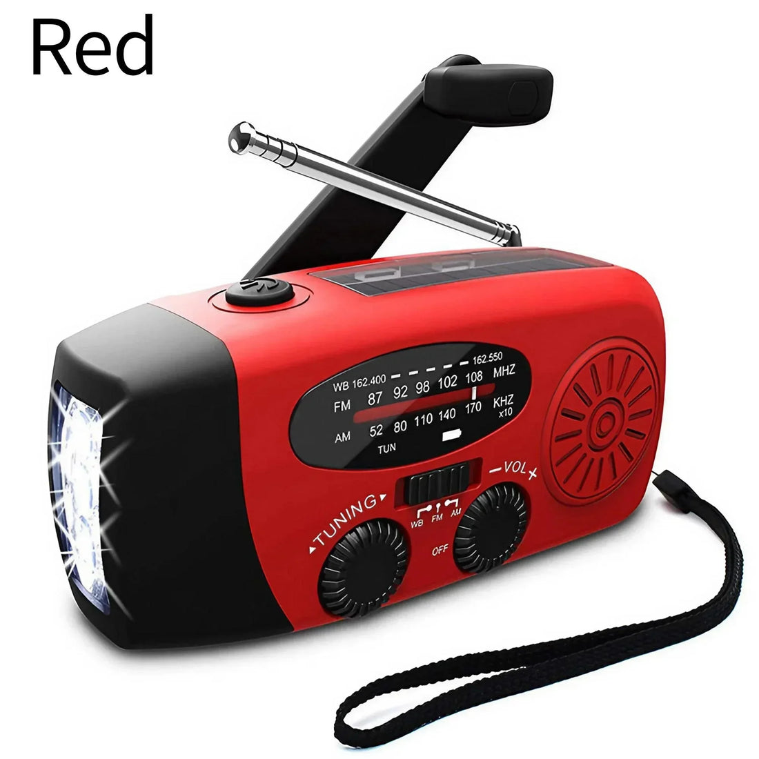 STONEGO 2000mAh Emergency Radio – Solar & Hand Crank AM/FM