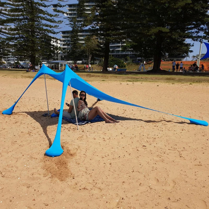 Portable Beach Tent Sun Shelter – UPF50+ Windproof Family Canopy