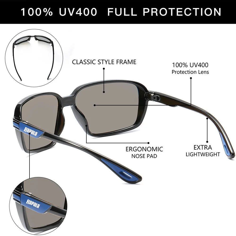 Rapala Polarized Fishing Sunglasses – UV Protection with Case