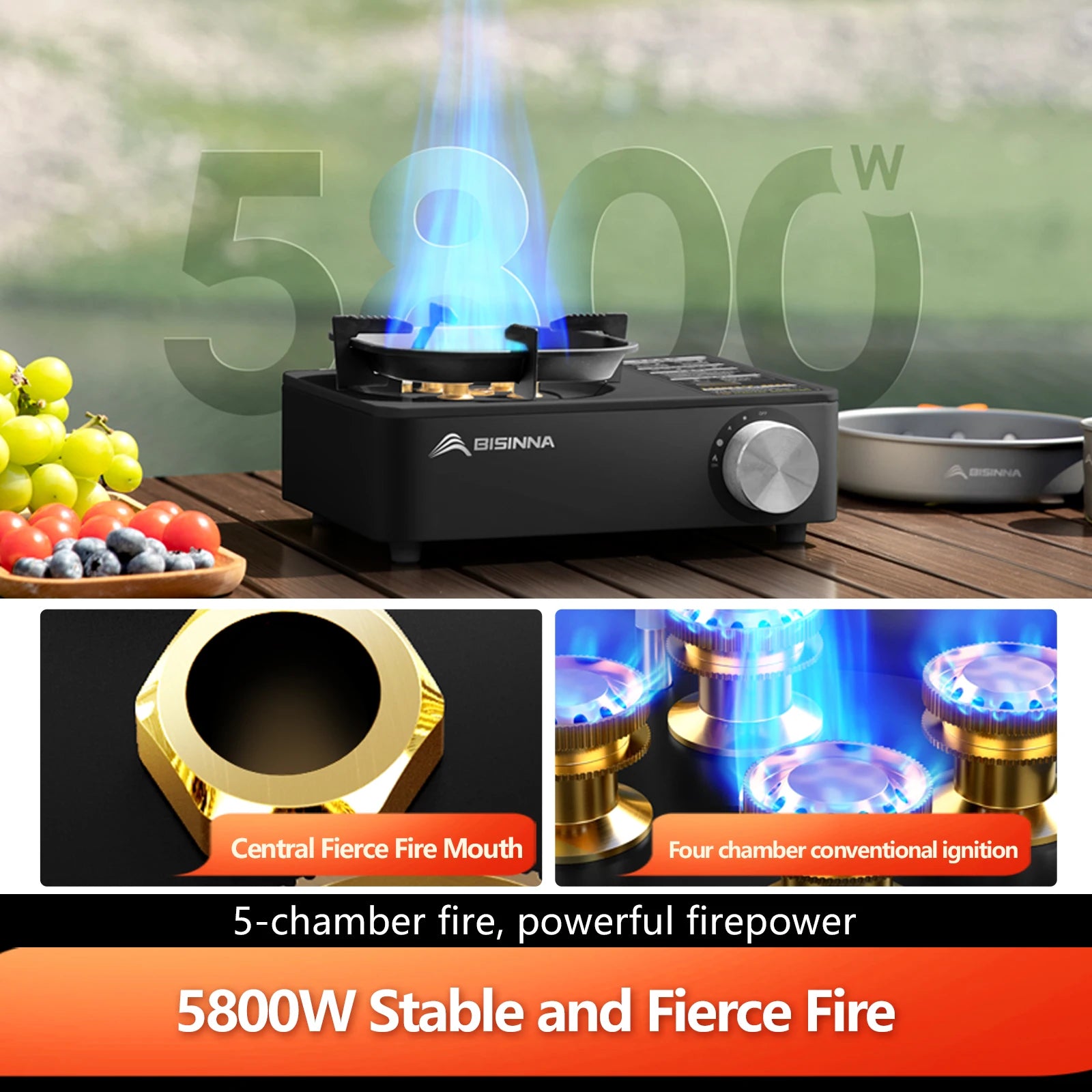 BISINNA 5800W Portable Camping Gas Stove