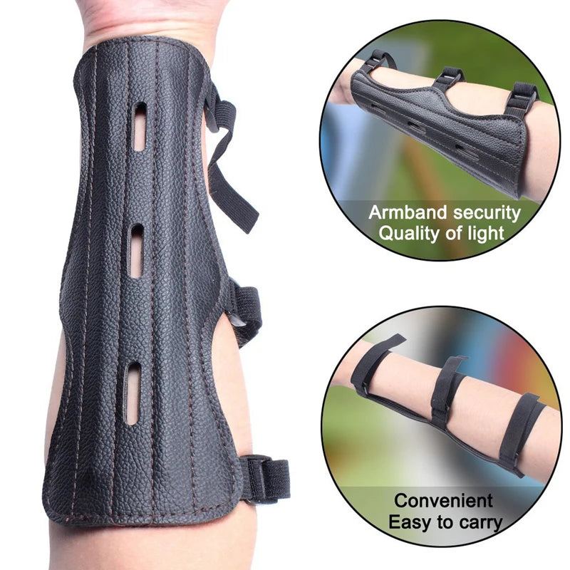 Leather Archery Arm Guard – Adjustable Forearm Protector