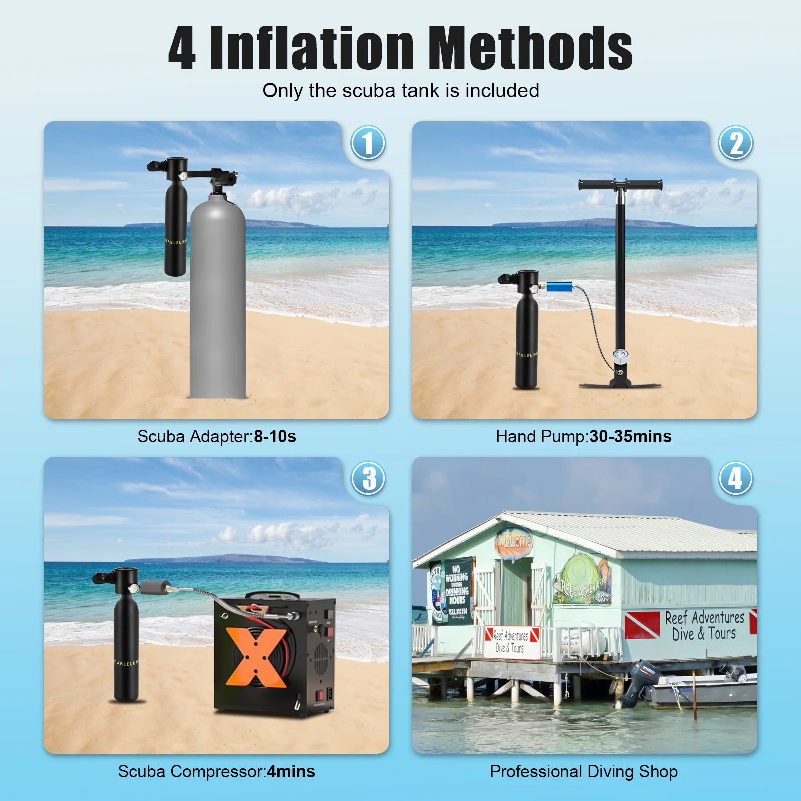 0.5L Mini Scuba Tank for Underwater Breathing