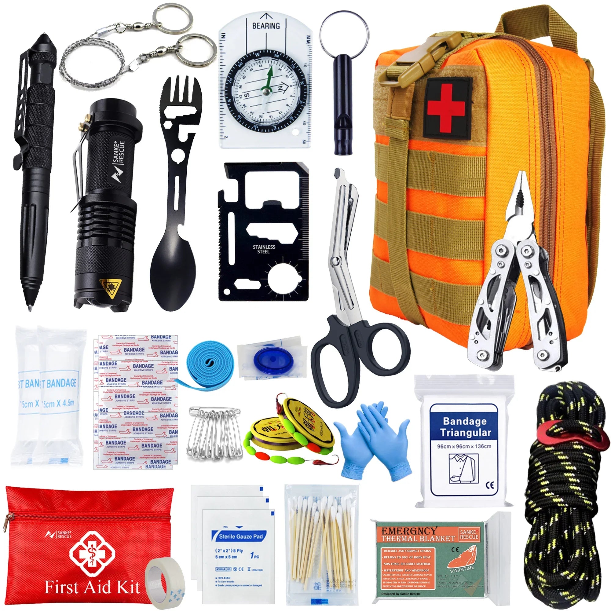 Survival First Aid Kit with Molle Bag – Full Emergency Set