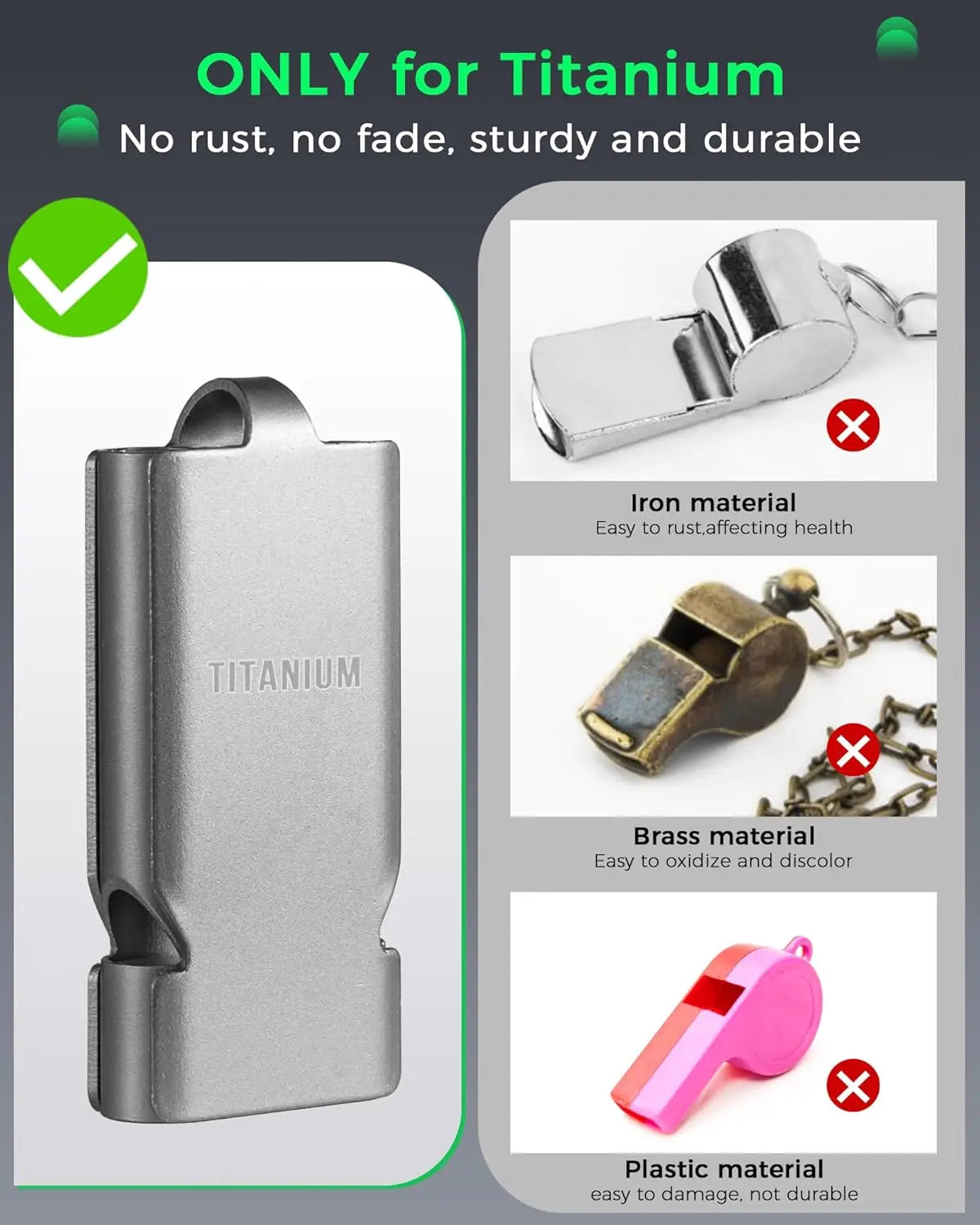 Titanium Survival Whistle – 120–130dB Emergency Safety Tool
