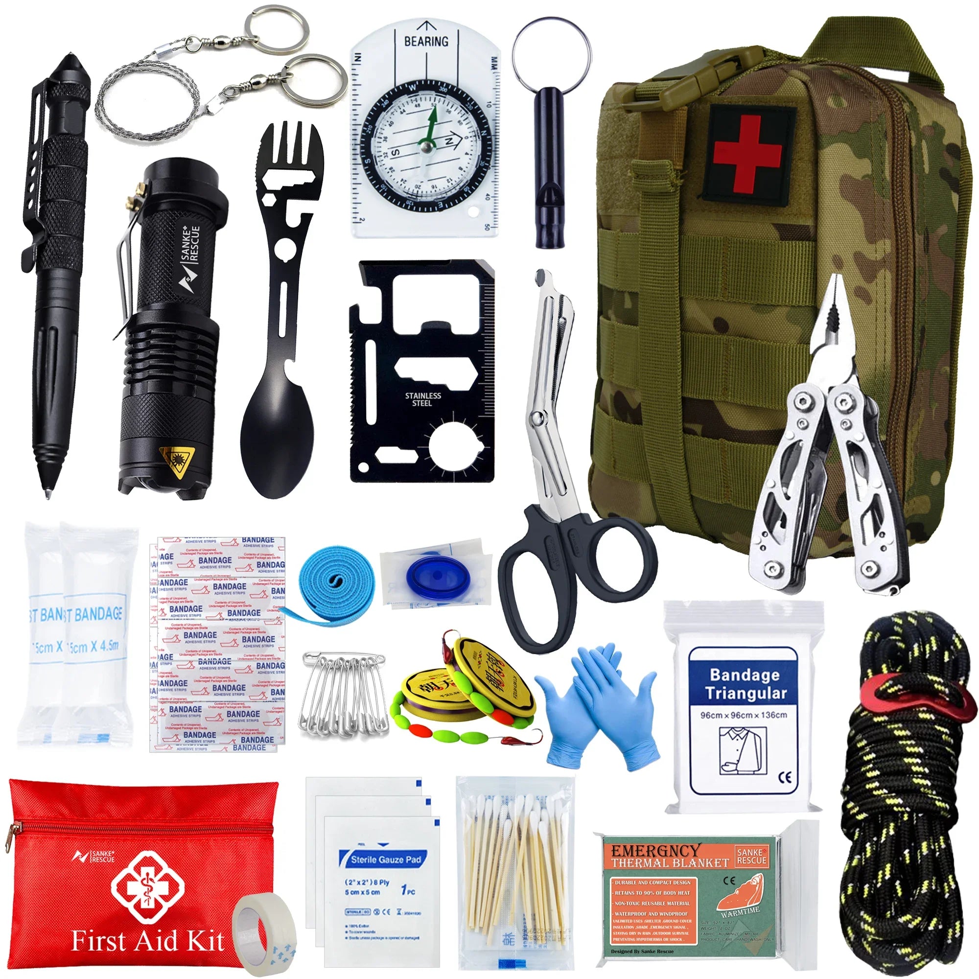 Survival First Aid Kit with Molle Bag – Full Emergency Set
