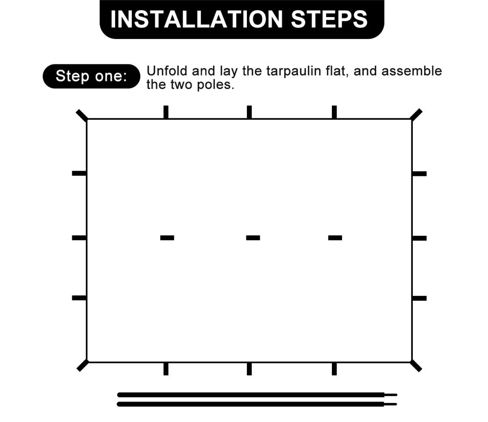 Waterproof Camping Tarp with 19 Hang Points