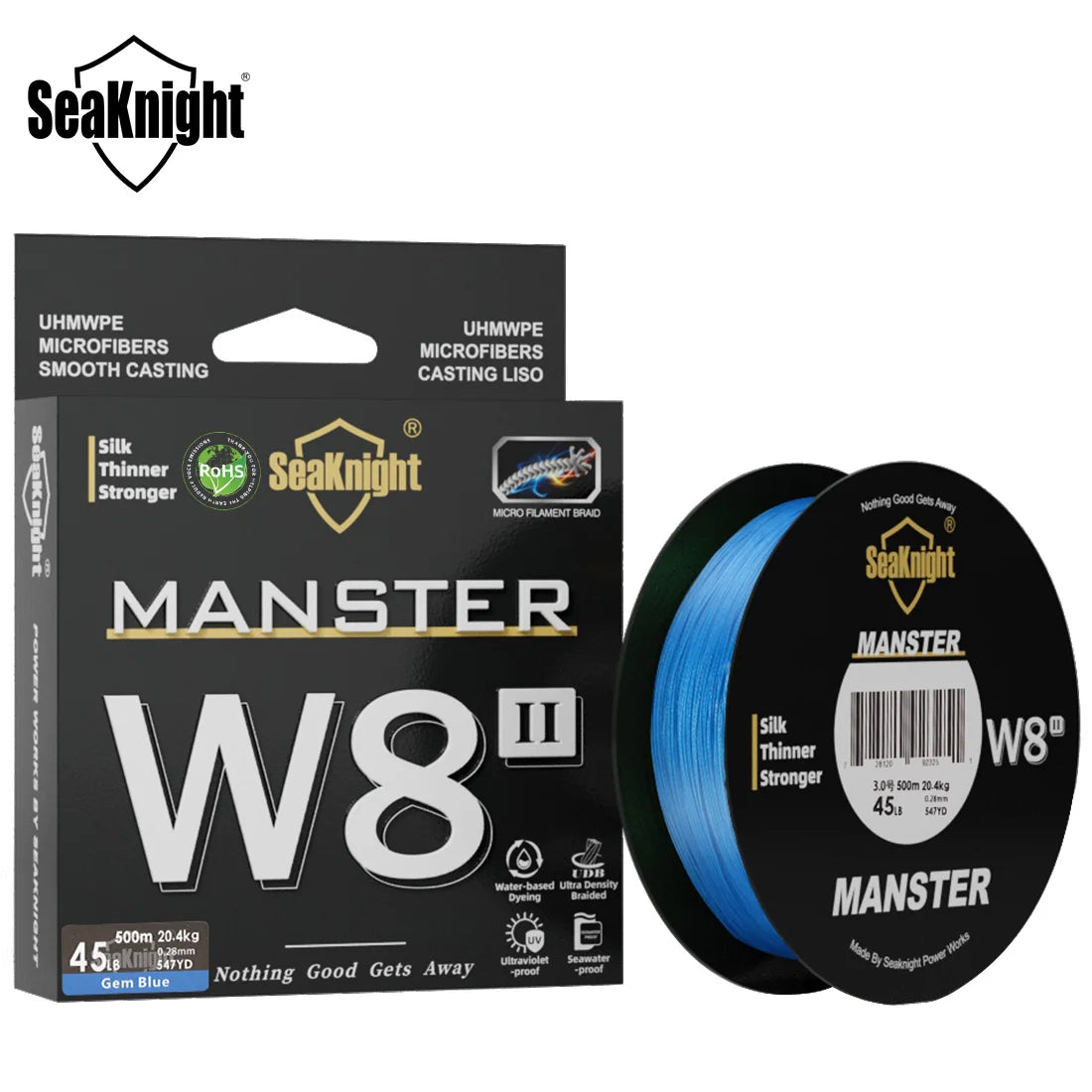 SeaKnight W8 II 300M PE Braided Fishing Line – 8-Weave Saltwater Grade