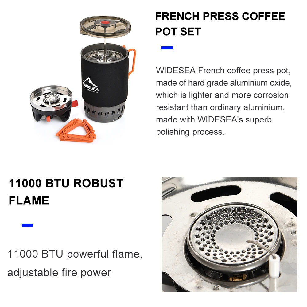 Widesea Camping Cooking System – Stove, Pot & Cookware Set