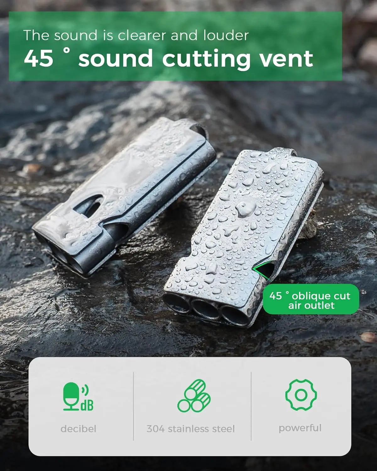 Titanium Survival Whistle – 120–130dB Emergency Safety Tool